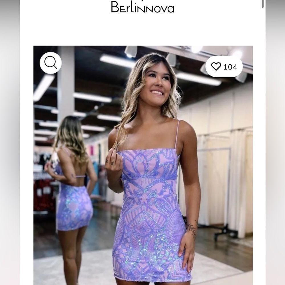 Purple Sequin Embellished Mini Dress by Berlinnova, NWT, size 8